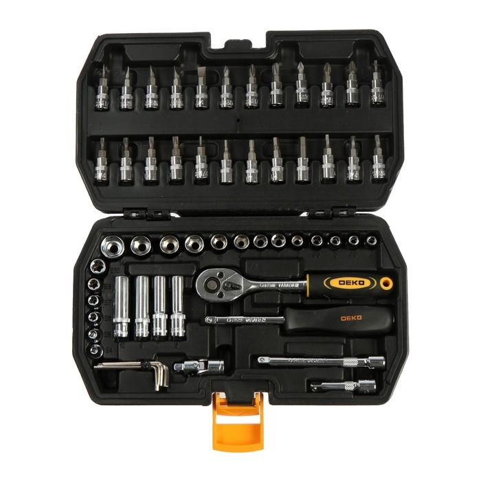 Набор инструмента DEKO DKMT57, трещотки с торцевыми головками и битами, 57 предметов Набор инструмента DEKO DKMT57, трещотки с торцевыми головками и битами, 57 предметов