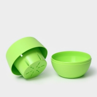 Горшок для цветов с поддоном пластиковый &laquo;Япония&raquo;, 450 мл, d=12см, h=10см, цвет фисташковый