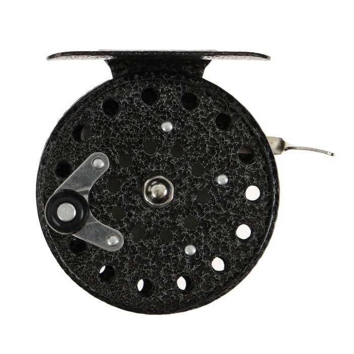 Катушка инерционная, металл, диаметр 6.5 см, цвет чёрный, 808 Катушка инерционная, металл, диаметр 6.5 см, цвет чёрный, 808