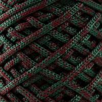 Шнур для вязания 35% хлопок,65% полипропилен 3 мм 85м/160&plusmn;10 гр ( Вишня/изумруд)