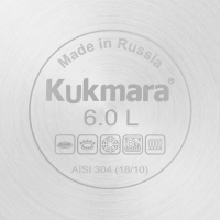 Кастрюля ORION, 6 л, d=24 см, стеклянная крышка, капсульное дно, индукция