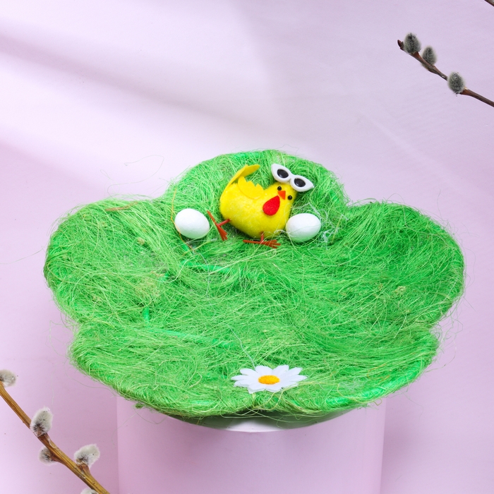 Пасхальная декоративная корзинка Пасхальная декоративная корзинка "Цветочек" 24х24х4 см