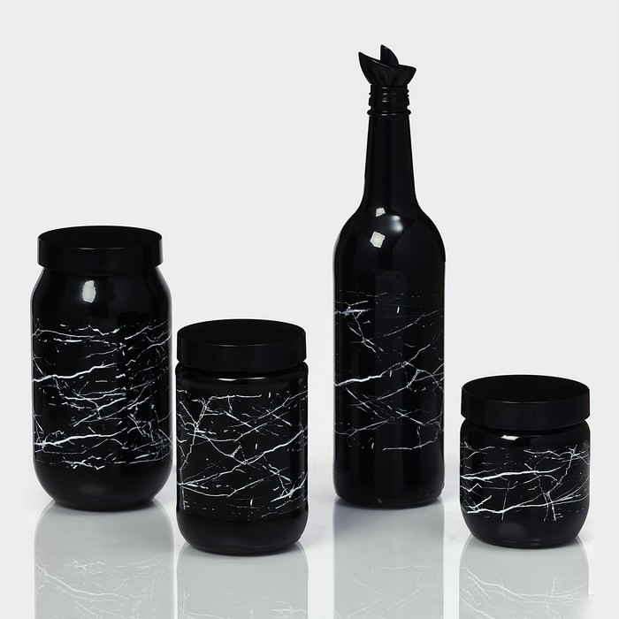 Банка стеклянная для сыпучих продуктов &laquo;Марбл&raquo;, 425 мл