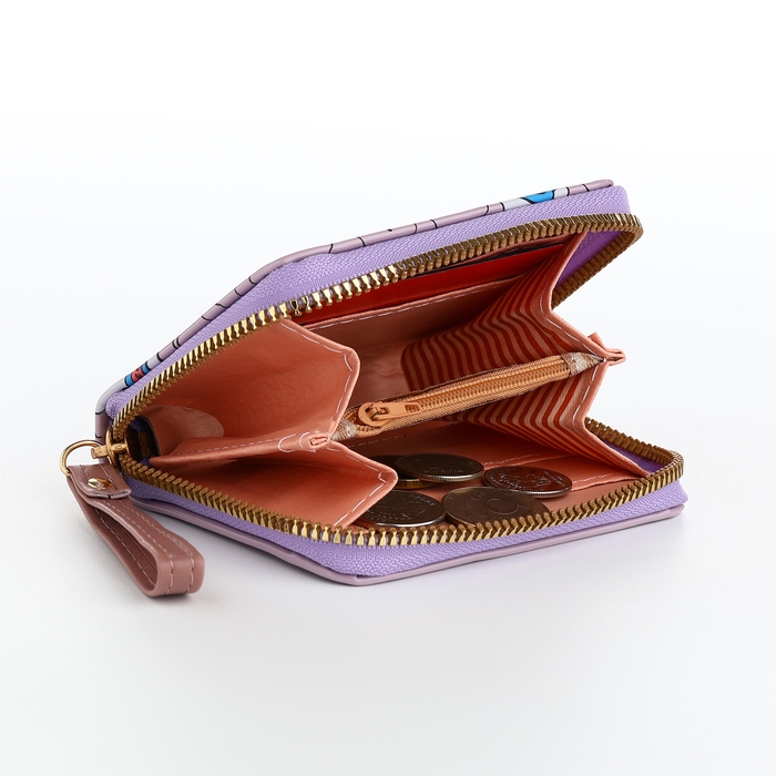 Кошелёк детский на молнии, цвет сиреневый Кошелёк детский на молнии, цвет сиреневый
