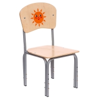 Стул регулируемый «Кузя», фанера (1-3), солнышко, спинка-бублик Стул регулируемый «Кузя», фанера (1-3), солнышко, спинка-бублик