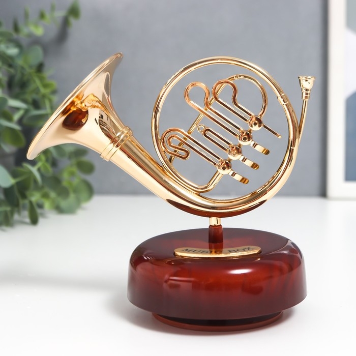 Сувенир музыкальный механический "Валторна" 9,5х15х15 см