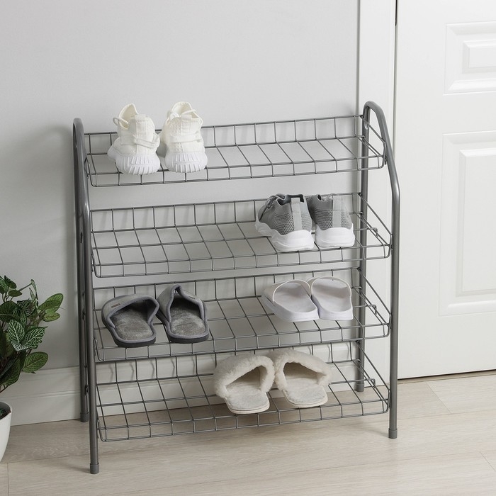 Этажерка для обуви, 66&times;28&times;70 см, цвет серый