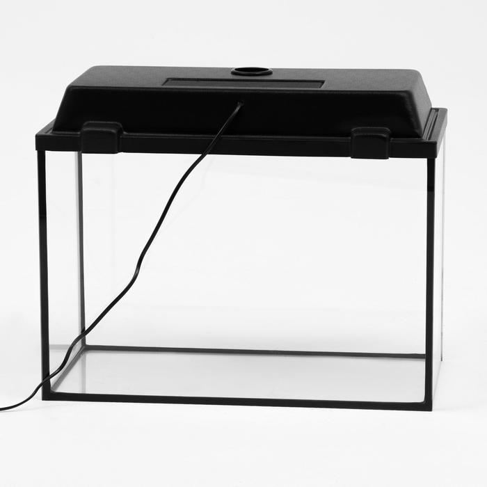 Аквариум Аквариум "Прямоугольный" с крышкой, 50 литров, 51 х 27 х 35 см, чёрный