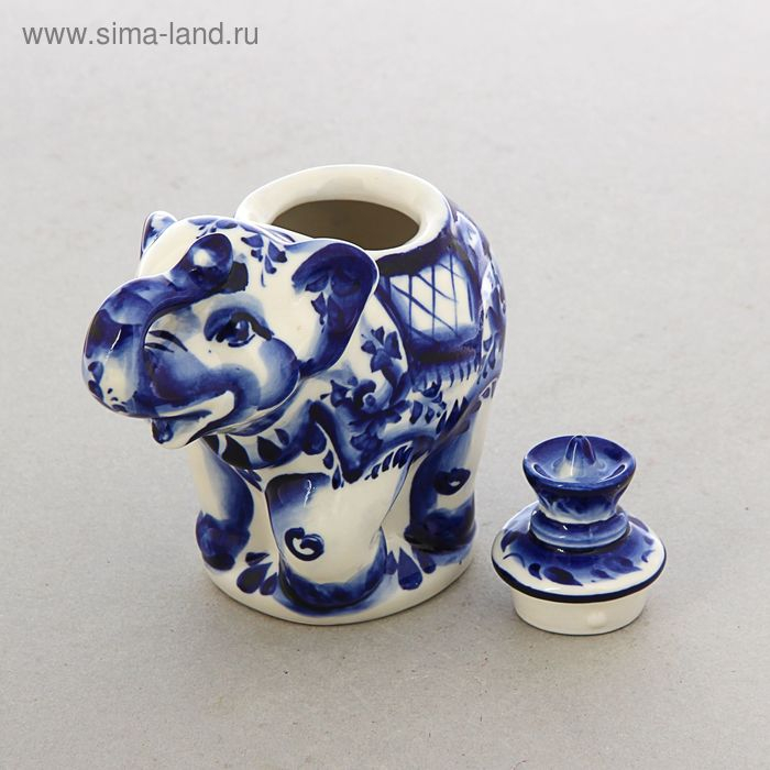 Чайница "Слон", гжель