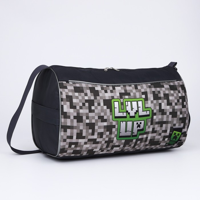 Сумка детская спортивная для мальчика &laquo;Пиксели&raquo;, 40х21х24 см, цвет серый