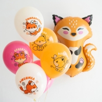 Шар латексный 12" &laquo;Лисята девочки&raquo;, набор 25 шт., МИКС