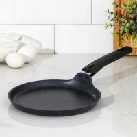 Сковорода блинная, d=20 см, пластиковая ручка, антипригарное покрытие, цвет тёмный мрамор Сковорода блинная, d=20 см, пластиковая ручка, антипригарное покрытие, цвет тёмный мрамор