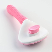 Пуходёрка с самоочисткой Пижон Premium округлая, с каплями, 10 х 19 см, розовая Пуходёрка с самоочисткой Пижон Premium округлая, с каплями, 10 х 19 см, розовая