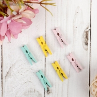 Набор декоративных мини-прищепок "Рукоделие" 18 шт, микс Набор декоративных мини-прищепок "Рукоделие" 18 шт, микс