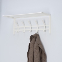 Вешалка с полкой &laquo;Торонто 21&raquo;, 67&times;27&times;27 см, 5 двойных крючков, цвет белый