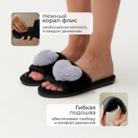 Тапочки женские с открытым носом размер 38-39, цвет серый Тапочки женские с открытым носом размер 38-39, цвет серый