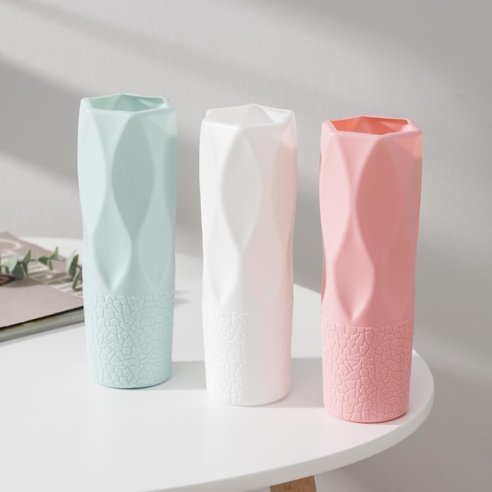 Ваза для цветов, 7×7×20,8 см, 650 мл, цвет МИКС Ваза для цветов, 7×7×20,8 см, 650 мл, цвет МИКС