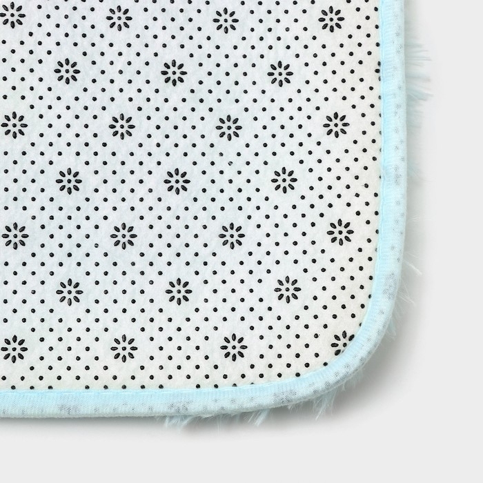 Коврик для дома Доляна &laquo;Пушистик&raquo;, 40&times;60 см, цвет сине-голубой