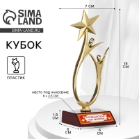 Кубок &laquo;Победитель по жизни&raquo;, наградная фигура, золото, пластик, 18 х 7 см.
