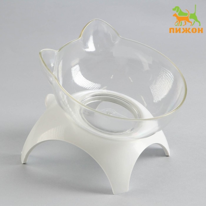 Миска прозрачная на белой подставке 10 х 12 х 13,5 см Миска прозрачная на белой подставке 10 х 12 х 13,5 см