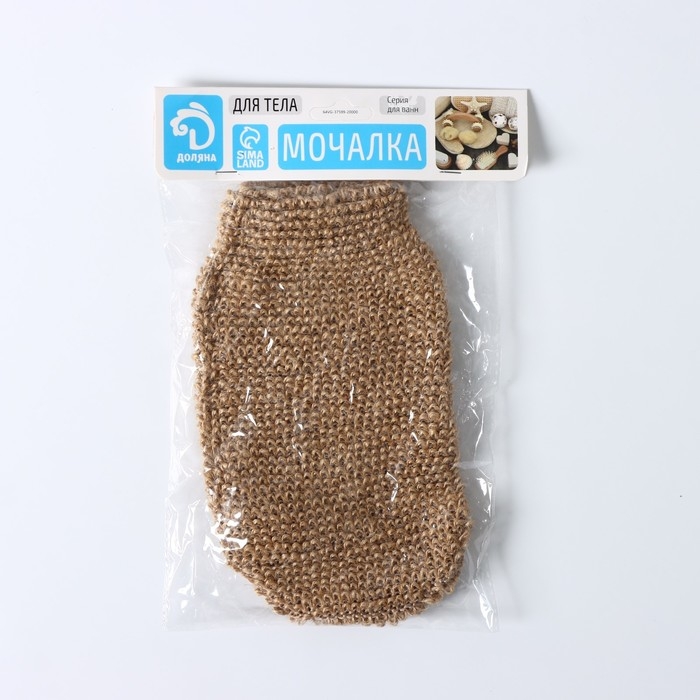 Мочалка-варежка для тела массажная Доляна, 22&times;11 см