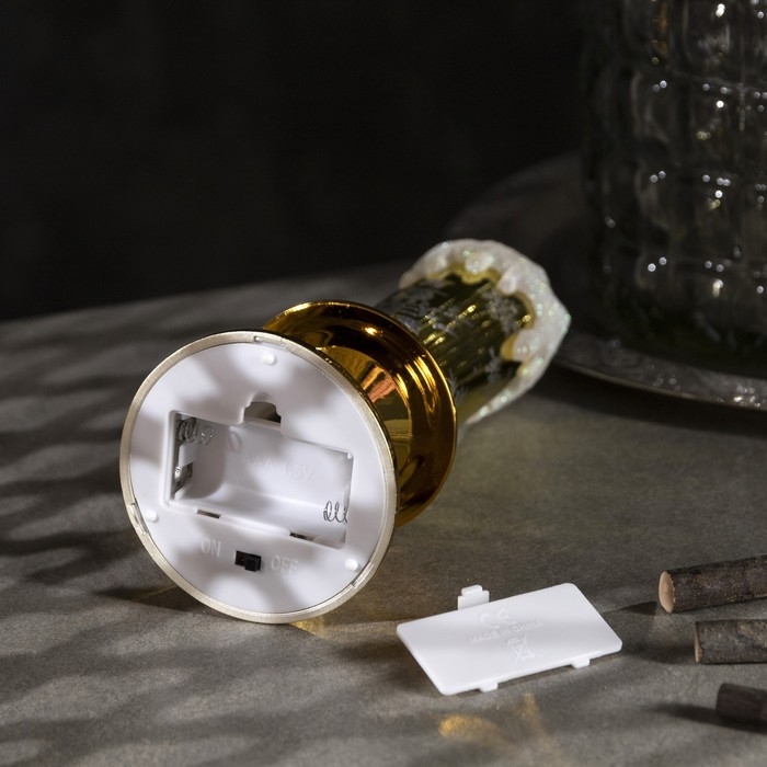 Светодиодная фигура &laquo;Свеча со снеговиком&raquo; 7 &times; 20 &times; 7 см, пластик, батарейки АААх2 (не в комплекте), свечение тёплое белое