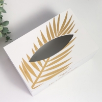 Шкатулка МДФ для салфеток "Золотой олень" белая 10х13х20 см Шкатулка МДФ для салфеток "Золотой олень" белая 10х13х20 см