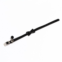 Ошейник "Сияние" с бусиной и бубенчиком, 29 х 1 см, ОШ 21-26, чёрный Ошейник "Сияние" с бусиной и бубенчиком, 29 х 1 см, ОШ 21-26, чёрный