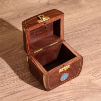 Копилка "Бокс" 10х7х9 см, дерево шишам Копилка "Бокс" 10х7х9 см, дерево шишам