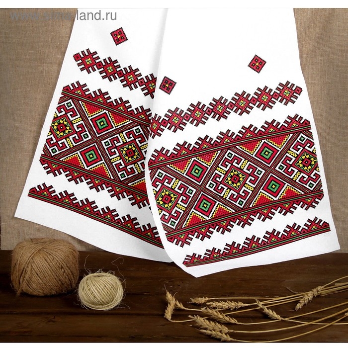 Рушник &laquo;Орнамент. Красный&raquo;, 150х36 см