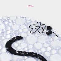 Коврик противоскользящий в ванну на присосках Доляна &laquo;Кошечки&raquo;, 38&times;67,5 см, цвет белый