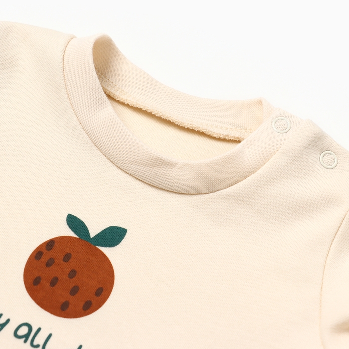 Футболка с дл. рукавом Крошка Я Oranges р. 68-74, молочный Футболка с дл. рукавом Крошка Я Oranges р. 68-74, молочный