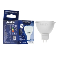Лампа светодиодная TOKOV ELECTRIC, 7 Вт, Soffit, 4000 К, GU5.3, 176-264В Лампа светодиодная TOKOV ELECTRIC, 7 Вт, Soffit, 4000 К, GU5.3, 176-264В