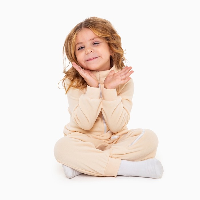 Комбинезон воротник-стойка, цвет молочный, рост 80-86 см Комбинезон воротник-стойка, цвет молочный, рост 80-86 см