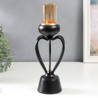 Подсвечник металл на 1 свечу "Физалис" чёрный 31х9х9 см Подсвечник металл на 1 свечу "Физалис" чёрный 31х9х9 см