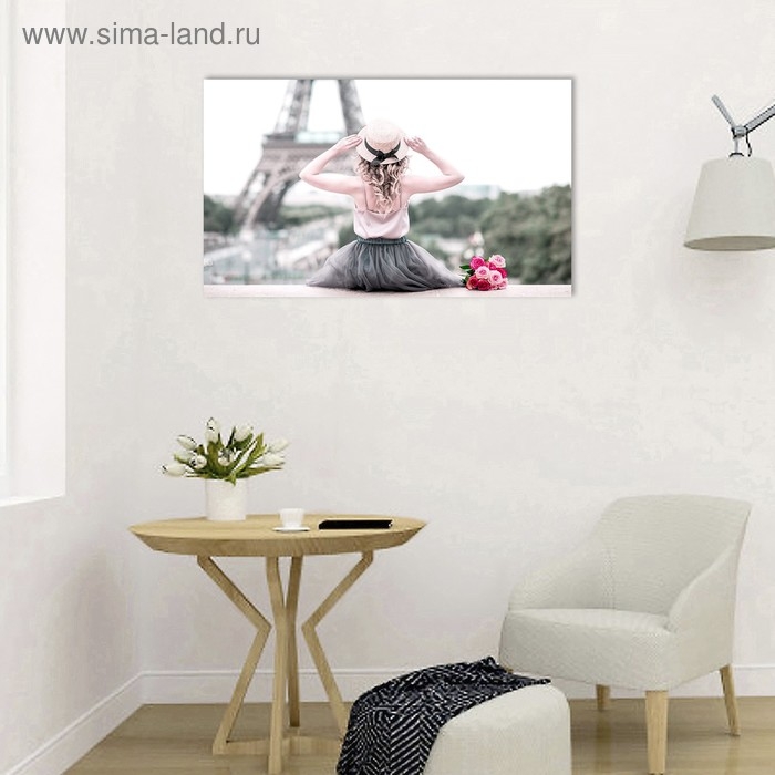 Картина на холсте "Девочка в шляпке" 60*100 см