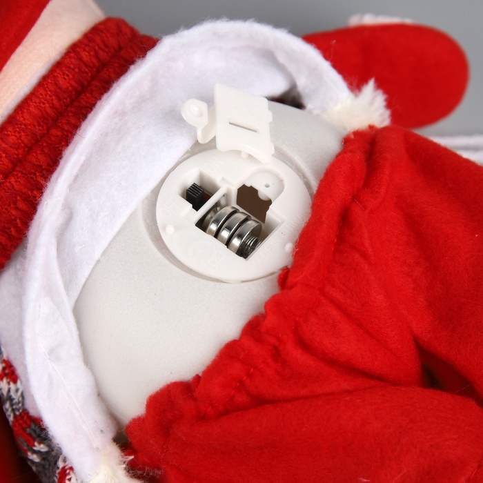 Светодиодная фигура &laquo;Снеговик&raquo; 13 &times; 30 &times; 8 см, текстиль, батарейки LR1130х3 (в комплекте), свечение тёплое белое