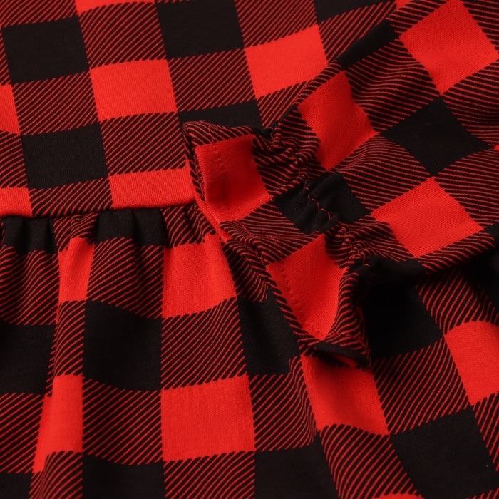 Платье детское с рюшами KAFTAN "Клеточка" р.30 (98-104)