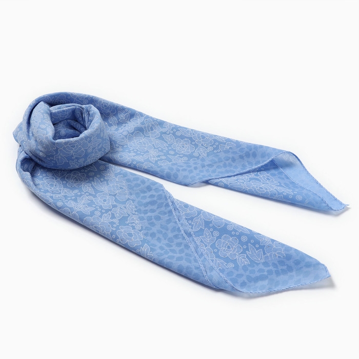 Платок женский, цвет голубой, размер 70х70 Платок женский, цвет голубой, размер 70х70