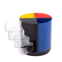 Подставка-органайзер для канцелярии Дольки с выдвижными отделениями, вращающаяся, микс Подставка-органайзер для канцелярии Дольки с выдвижными отделениями, вращающаяся, микс