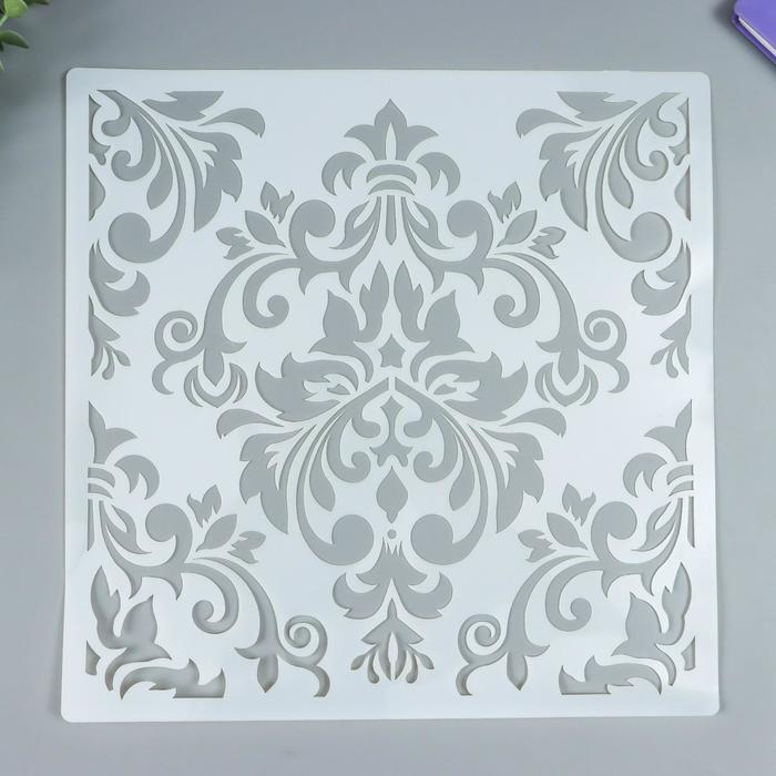 Трафарет пластик Трафарет пластик "Дамаск, листья" 30х30 см
