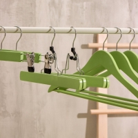 Вешалки для брюк и юбок LaDо́m Brillant, 30&times;17&times;2,4 см, 2 шт, деревянные, цвет фисташковый