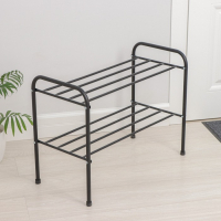 Подставка для обуви, 2 яруса, 65&times;32&times;48,5 см, цвет чёрный