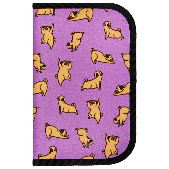 Пенал 1 секция, 130 х 210 х 40 мм, 2 откидные планки, тканевый, Calligrata TOP, Content Пенал 1 секция, 130 х 210 х 40 мм, 2 откидные планки, тканевый, Calligrata TOP, Content "Бульдожки"