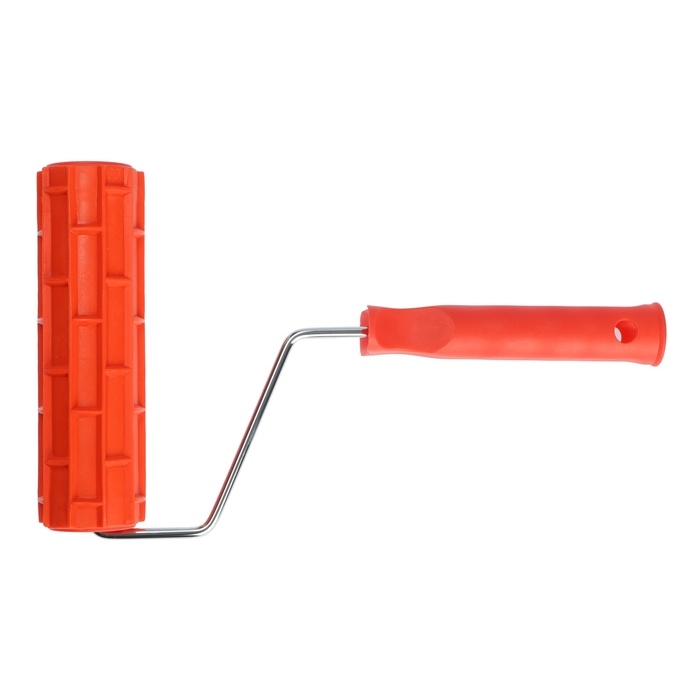 Валик декоративный ТУНДРА, резиновый, "кирпичи", рукоятка d=6 мм, 180 мм