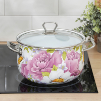 Кастрюля эмалированная &laquo;Пион&raquo;, 4 л, индукция