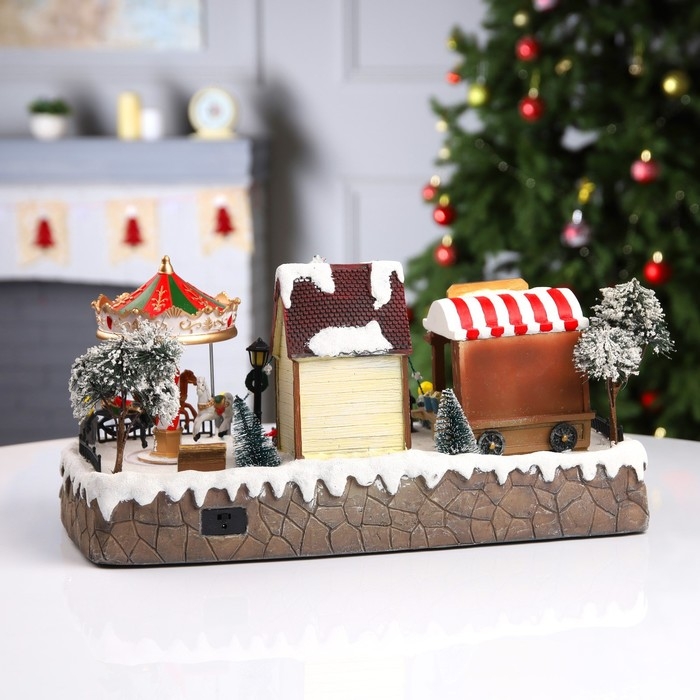 Светодиодная фигура &laquo;Рождественский парк&raquo; 43 &times; 23 &times; 22 см, полистоун, батарейки ААх3 (не в комплекте), USB, свечение мульти