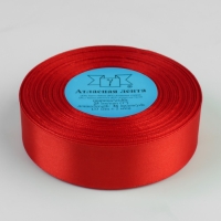 Лента атласная, 25 мм × 33 ± 2 м, цвет красный №111 Лента атласная, 25 мм × 33 ± 2 м, цвет красный №111