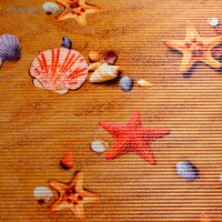 Коврик для ванной комнаты &laquo;Звёздочки, ракушки&raquo;, ширина 80 см, рулон 15 м