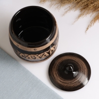 Бочонок "Сахар" 1,2л / 14х16см, старина